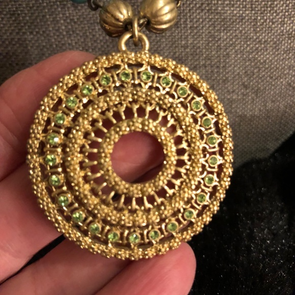 Women’s Necklace Turquoise, Gold and Green Colors - Picture 5 of 14